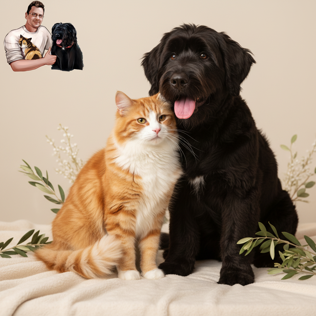 Kallisbest Zukunftsguthaben mit Kalli, Katze und schwarzem Hund