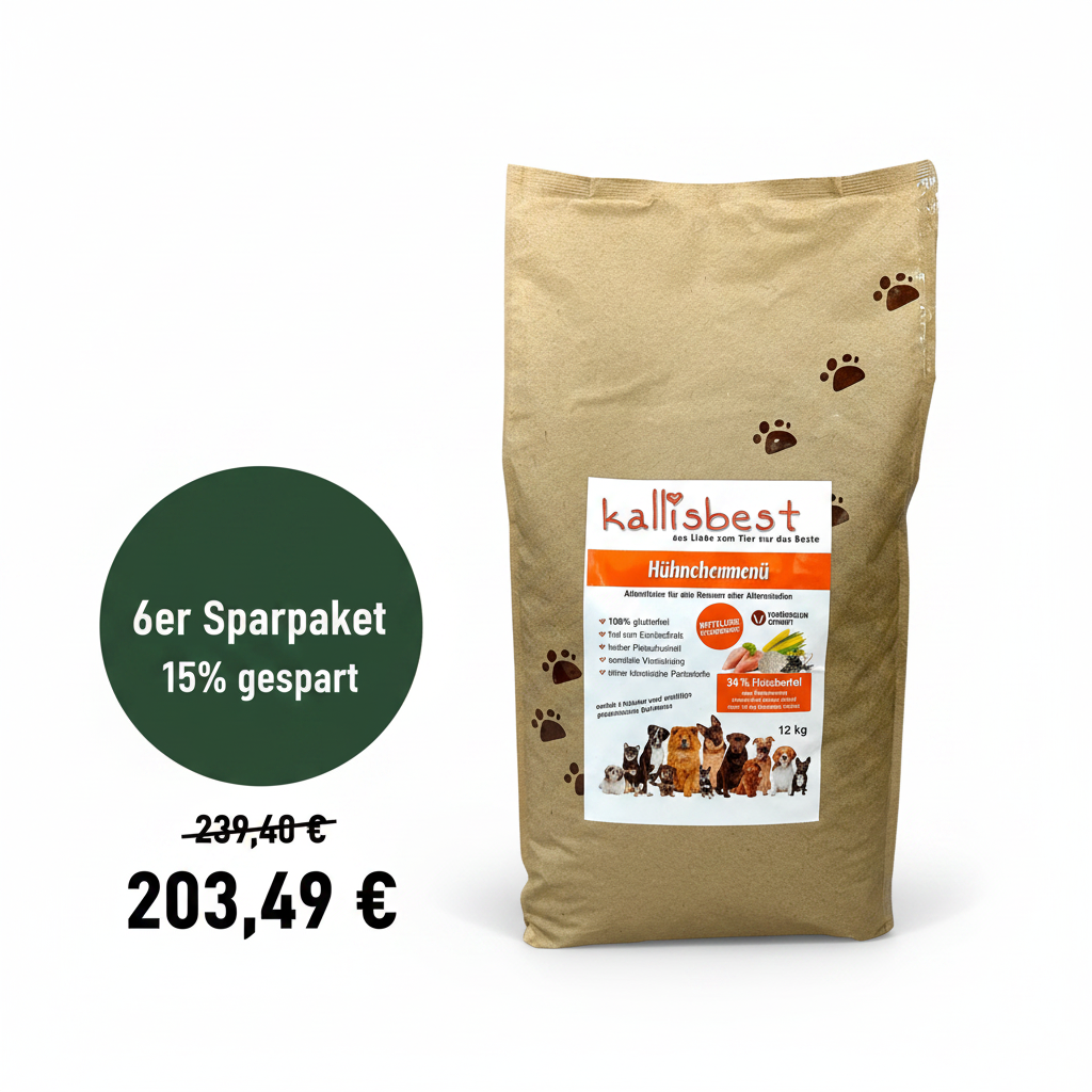 Menu poulet croquettes moyennes pour chiens