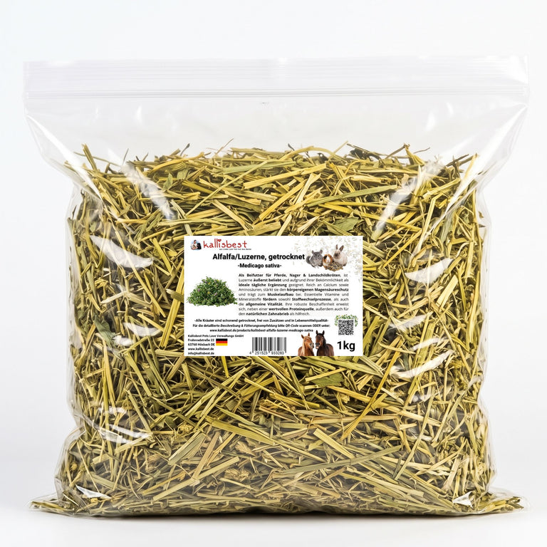 Alfalfa Luzerne getrocknet – Naturkraut für Pferde, Kaninchen & Schildkröten | Kallisbest
