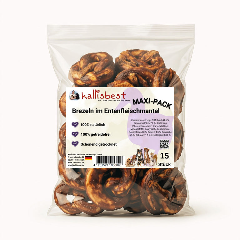 Brezel im Entenfleischmantel – Natürlicher Kauartikel für Hunde | Kallisbest
