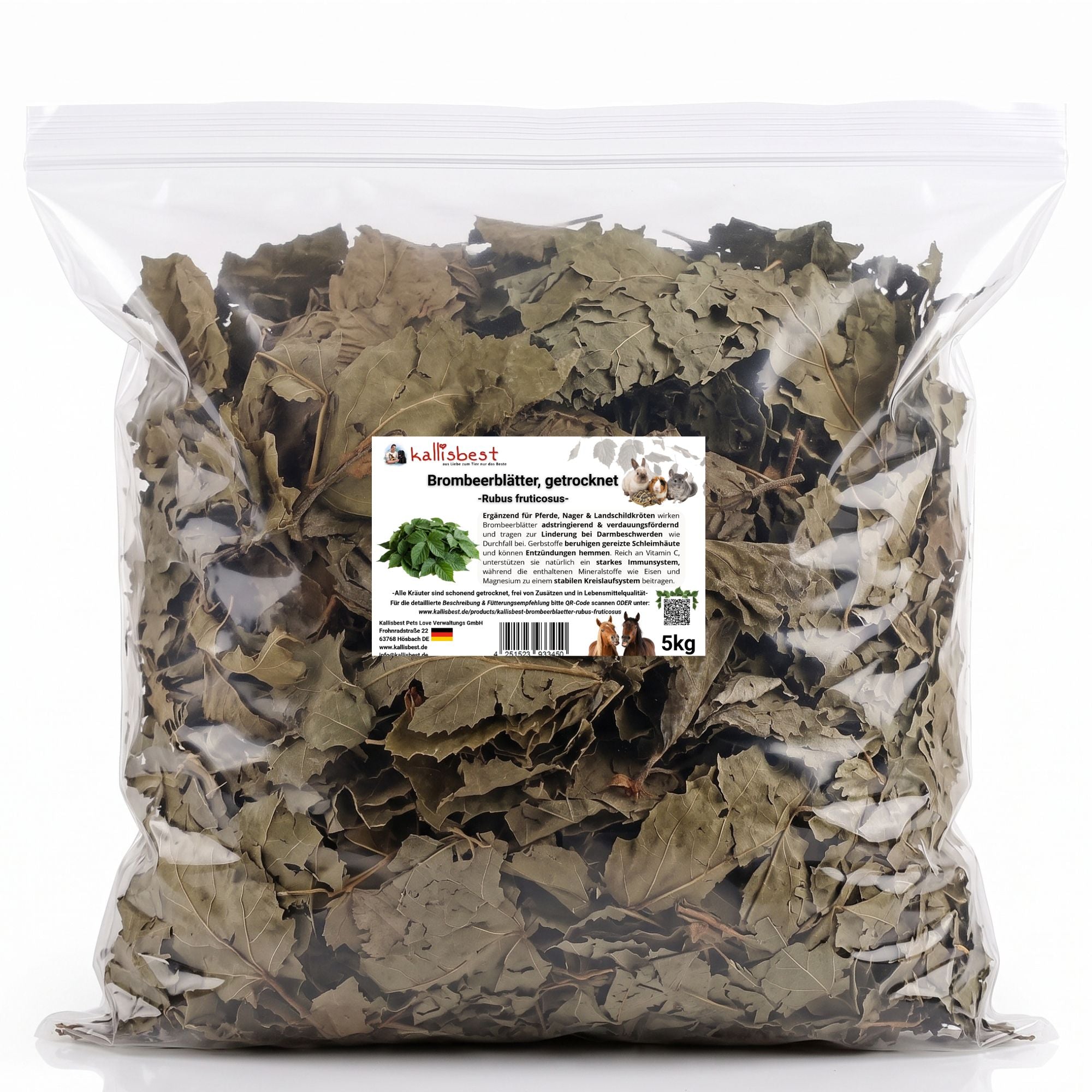Brombeerblätter getrocknet – Naturkraut für Kaninchen Meerschweinchen Schildkröten | Kallisbest