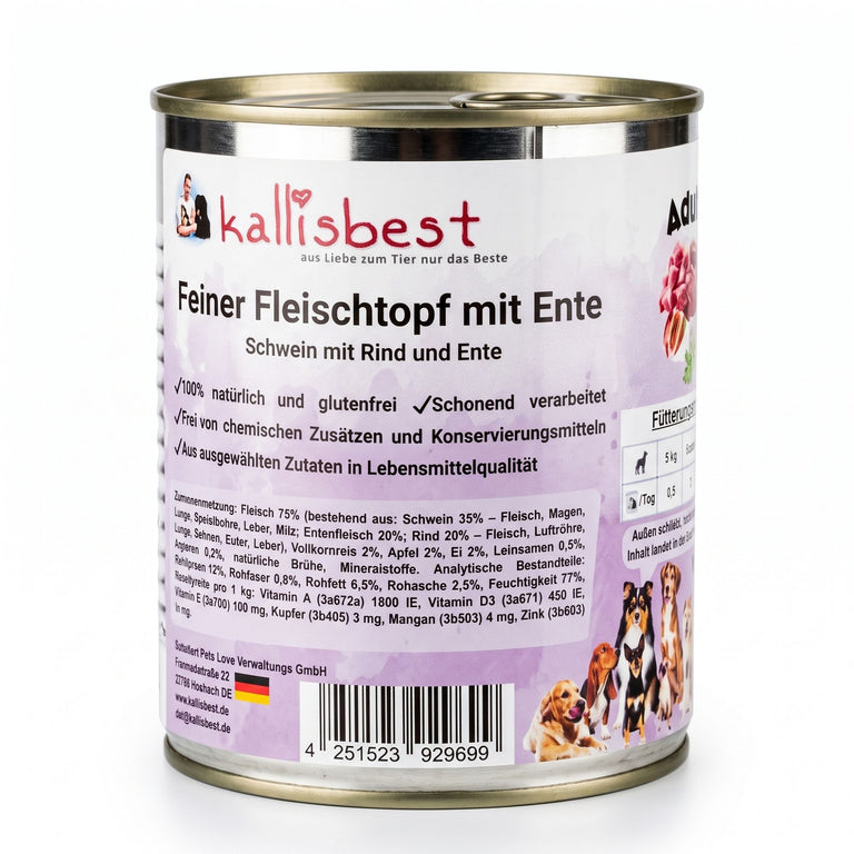 Feiner Fleischtopf - Schwein mit Rind und Ente, glutenfrei