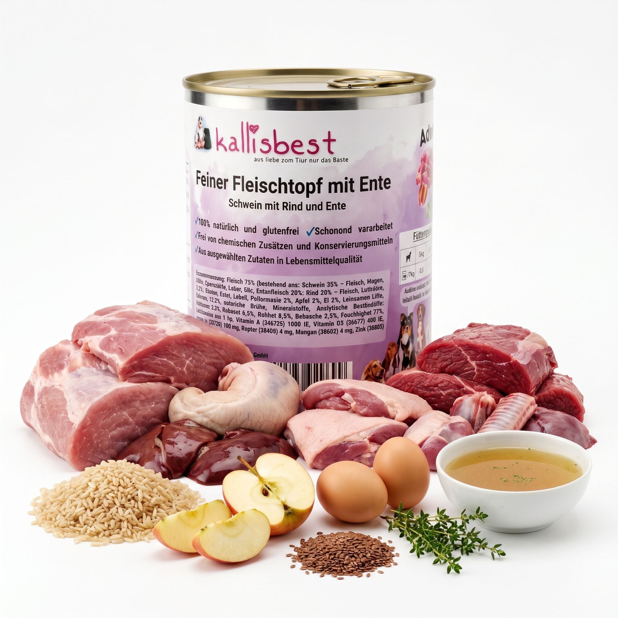 Feiner Fleischtopf - Schwein mit Rind und Ente, glutenfrei