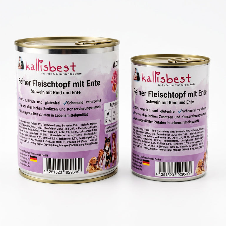 Feiner Fleischtopf - Schwein mit Rind und Ente, glutenfrei