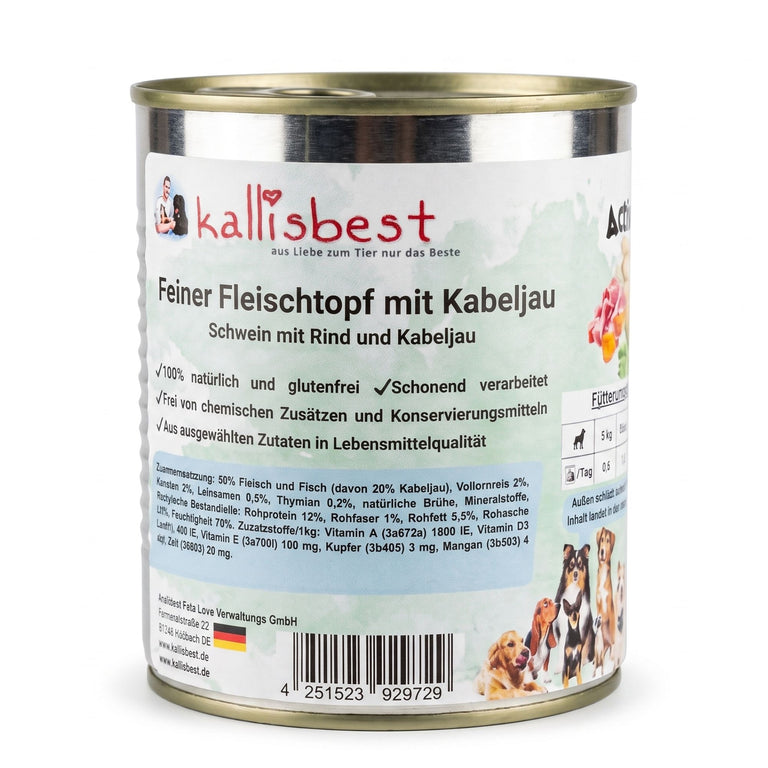 Feiner Fleischtopf - Kabeljau mit Rind und Schwein, glutenfrei