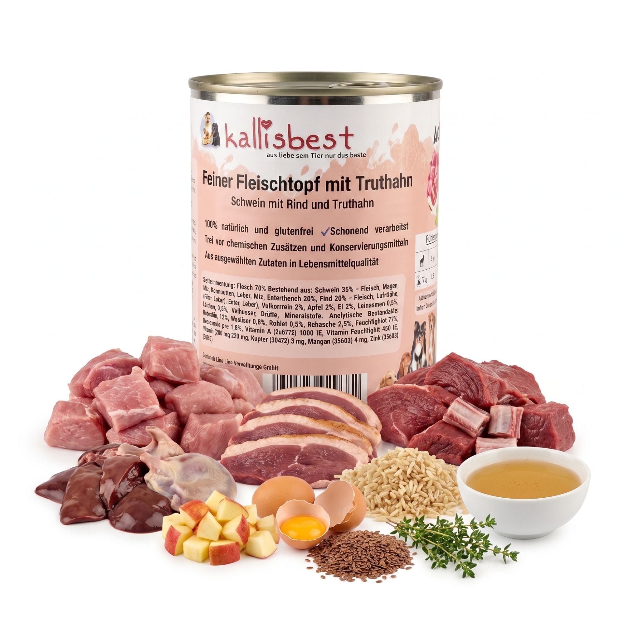 Feiner Fleischtopf - Schwein mit Rind und Truthahn, glutenfrei