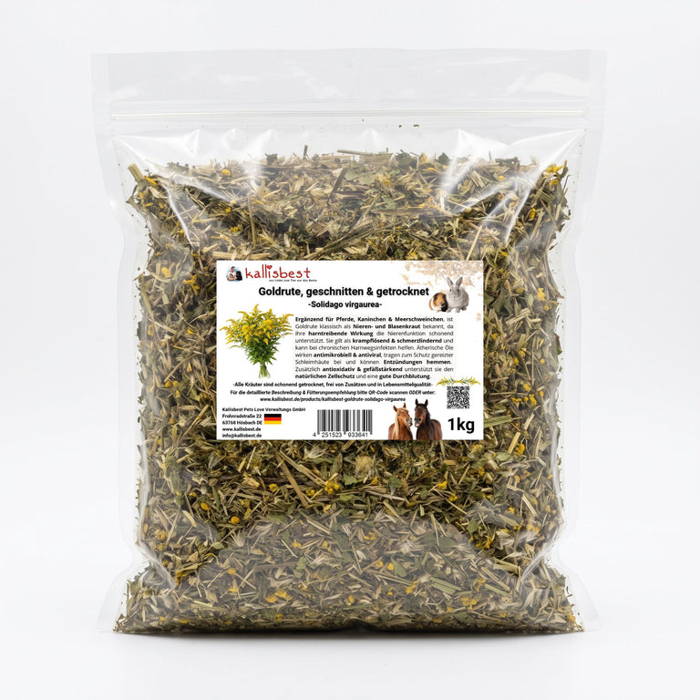 Goldrute geschnitten getrocknet – Nierenkraut für Kaninchen, Meerschweinchen & Pferde