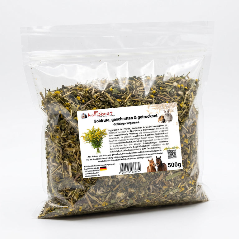 Goldrute geschnitten getrocknet – Nierenkraut für Kaninchen, Meerschweinchen & Pferde