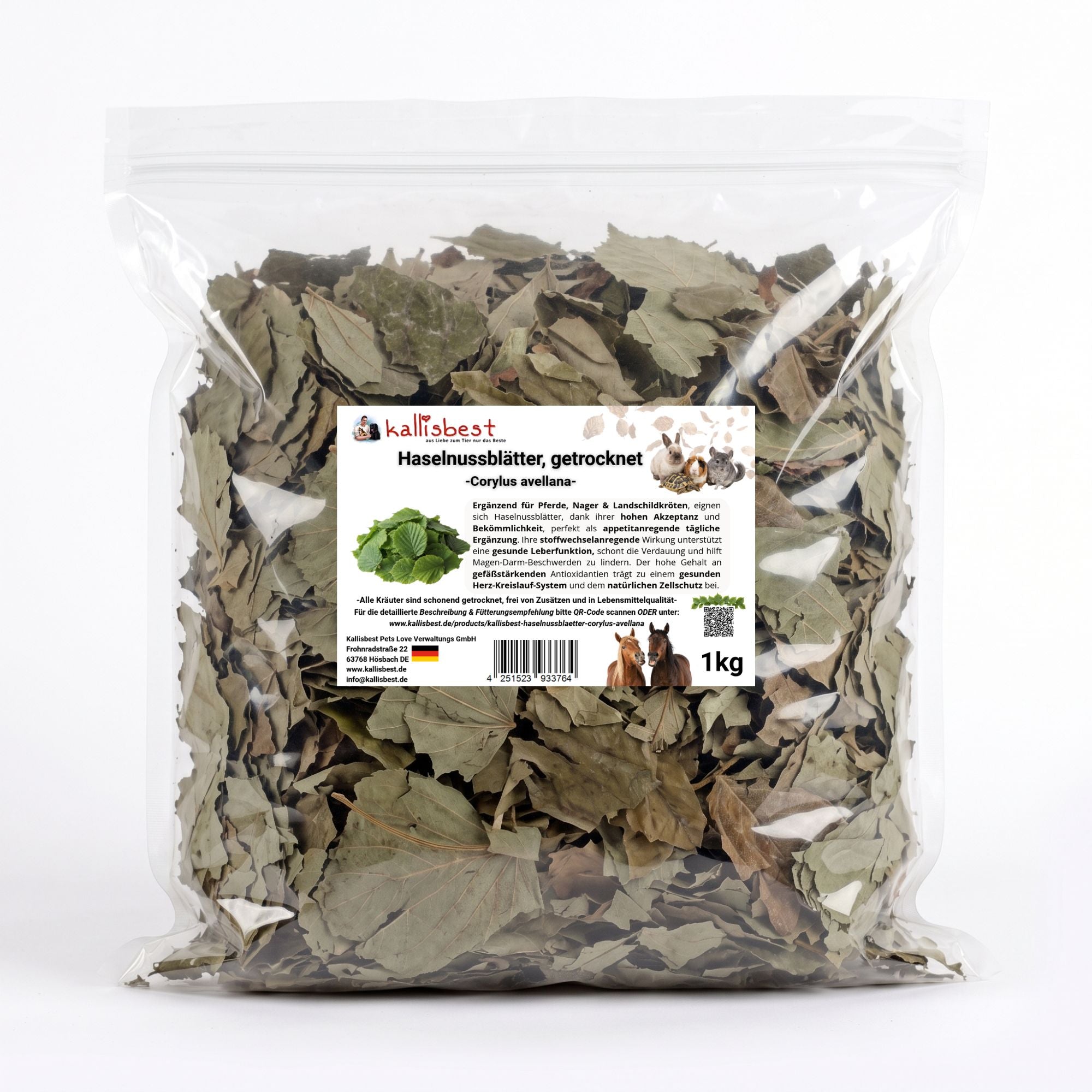 Haselnussblätter getrocknet – Mildes Naturkraut für Kaninchen, Meerschweinchen & Pferde | Kallisbest