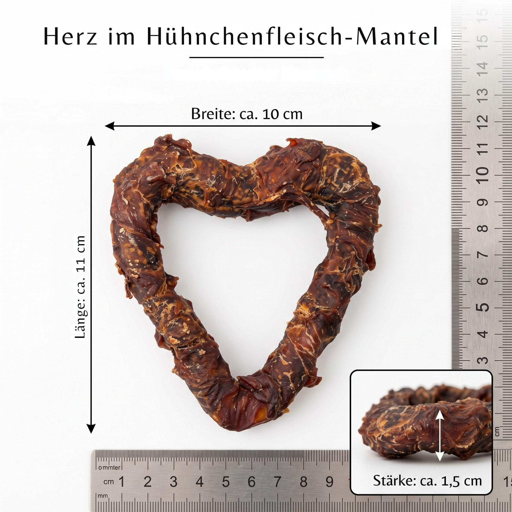 Herz im Hühnchenfleischmantel S – Natürlicher Kauartikel für Hunde | Kallisbest