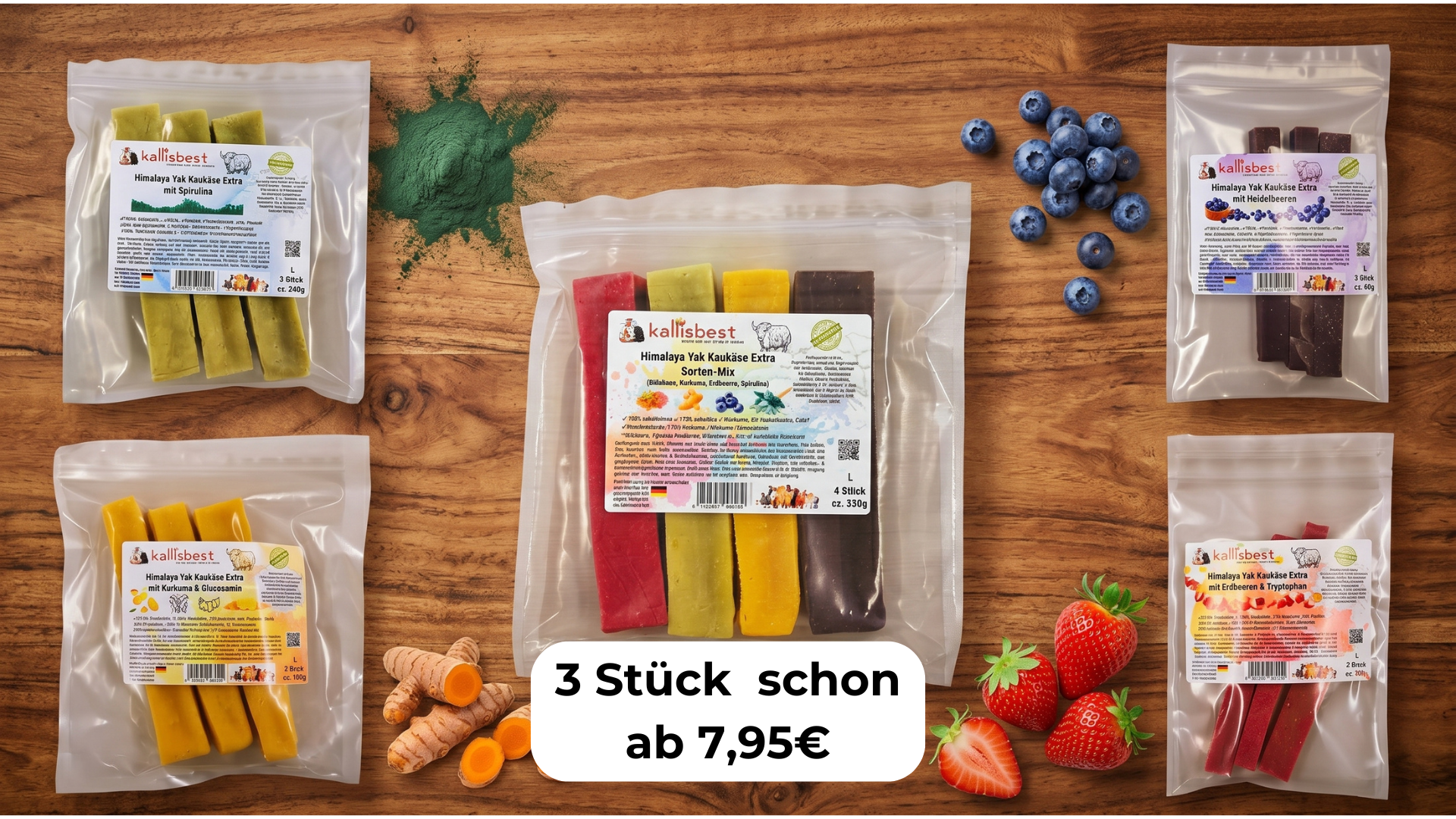 Himalaya Yak Kaukäse für Hunde,  3 Stück gepackt,  in verschiedenen Größen von S - GIANT