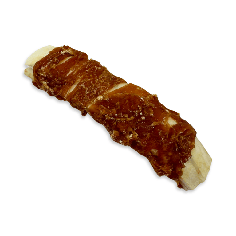 Mixed dog treats by Kallisbest Neu, featuring rib-shaped bites wrapped in chicken meat, suitable for all breeds and ages.