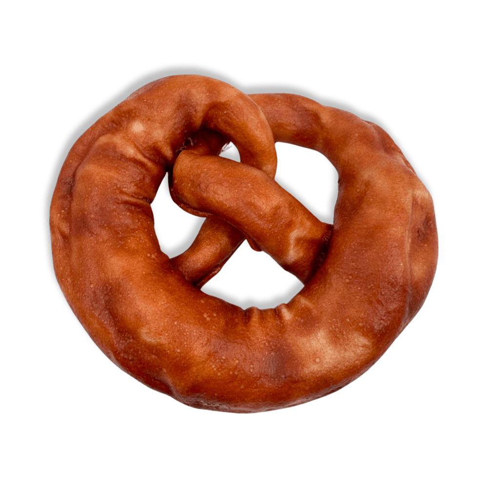 Kallisbest Neu 17 mixed dog treats in duck meat coating, featuring pretzel shape for all breeds and ages.