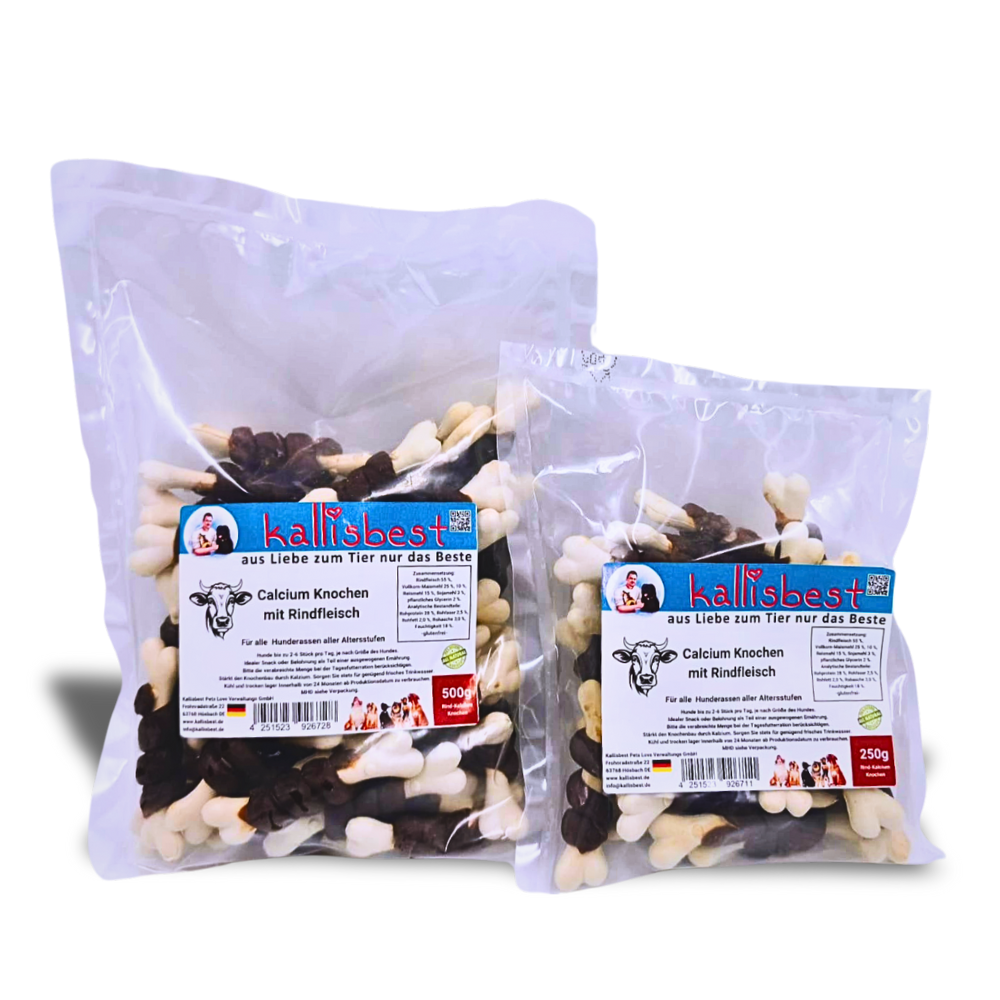 Calcium Knochen mit Rind, ummantelt für Hunde