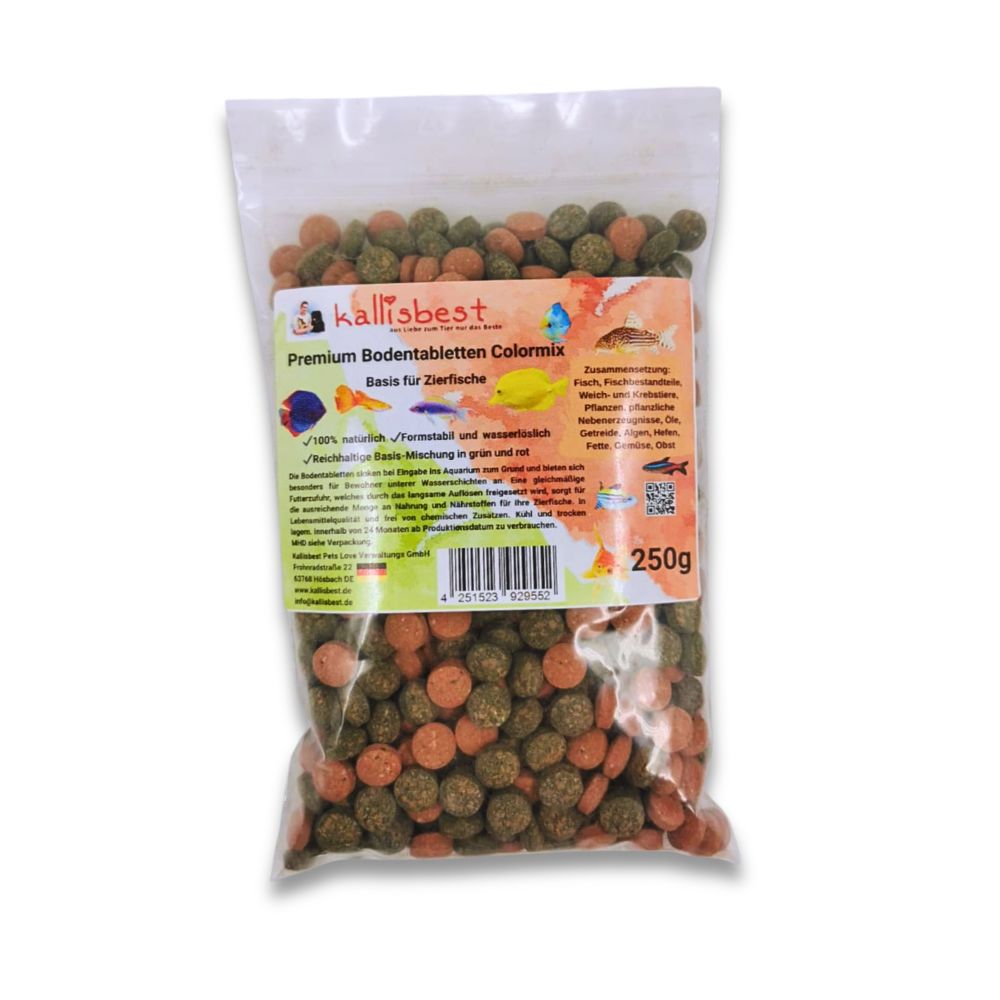Premium Bottom Tablets Colormix, green and red for Ornamental Fish | Kallisbest