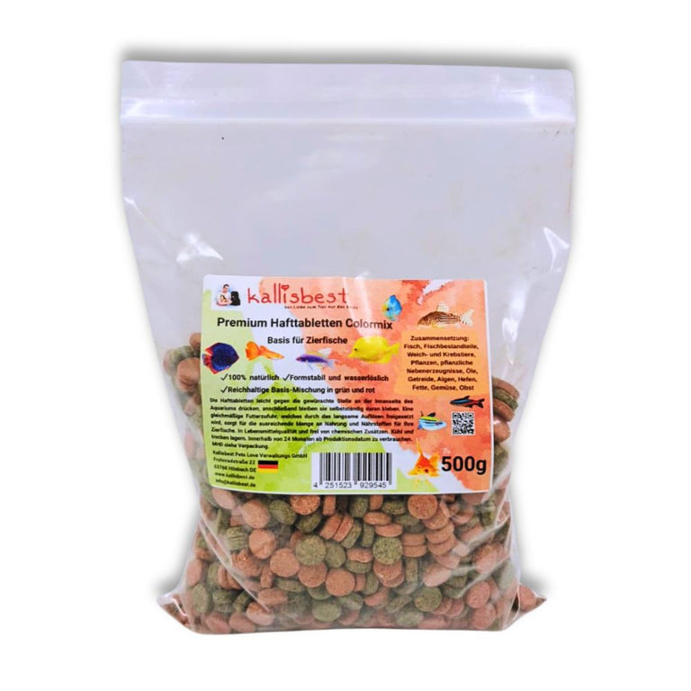 Premium Hafttabletten Colormix, grün und rot für Zierfische | Kallisbest