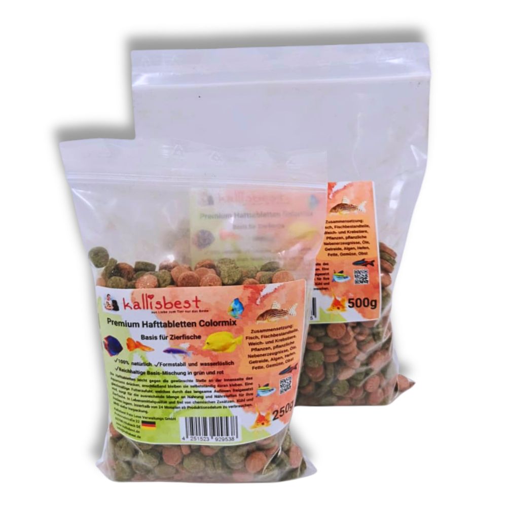 Premium Adhesive Tablets Colormix, Green and Red for Ornamental Fish | Kallisbest