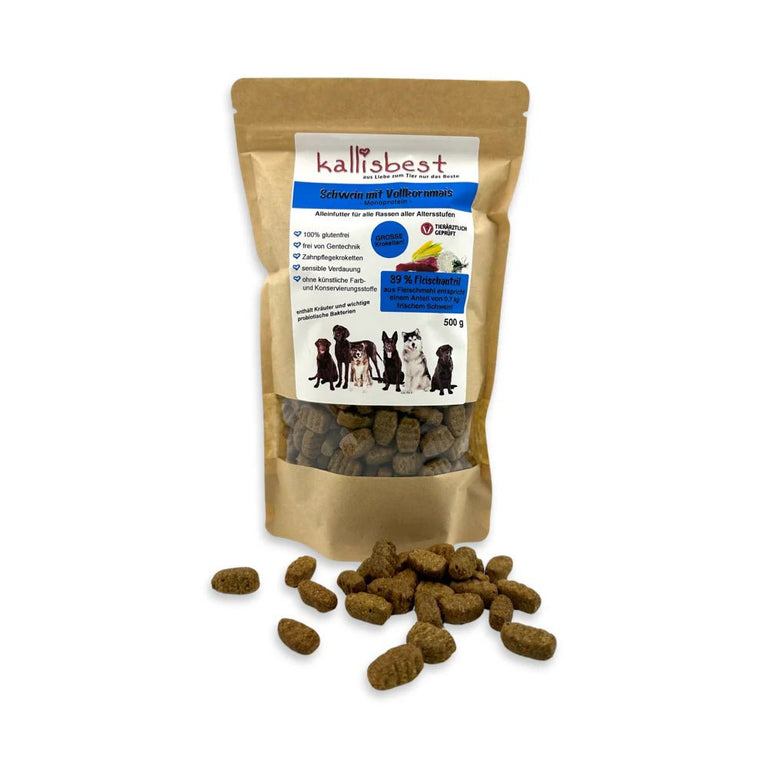 Probierpaket Hund große Kroketten/ Zahnpflegekroketten 4 + 1 Gratis á 500g + 200g 