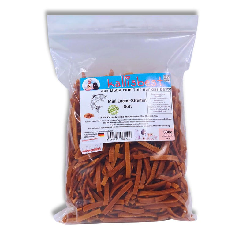Neu Mini Lachs-Streifen  Soft für Katzen und kleine Hunde