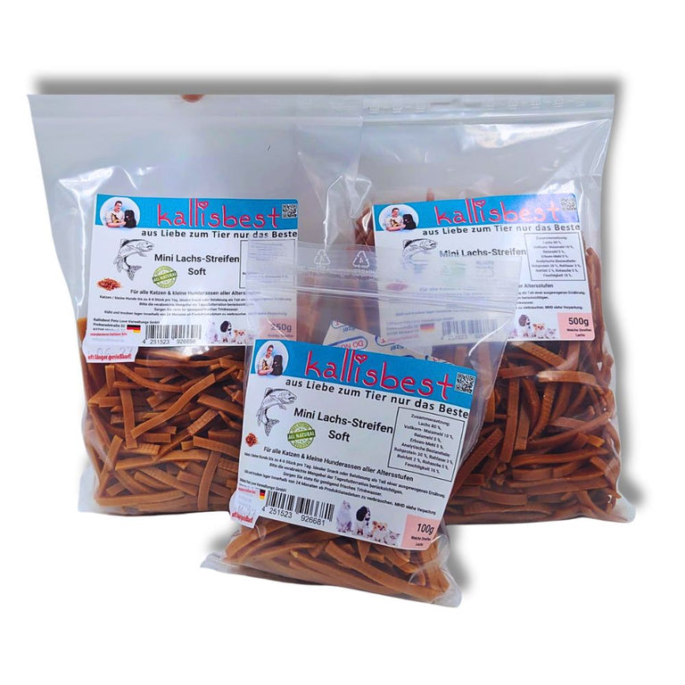 Neu Mini Lachs-Streifen  Soft für Katzen und kleine Hunde