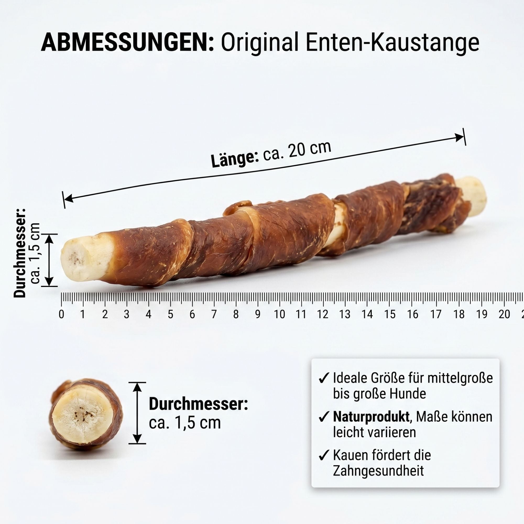 Kaustangen im Entenfleischmantel MAXI 300g – Natürlicher Kauartikel für Hunde | Kallisbest