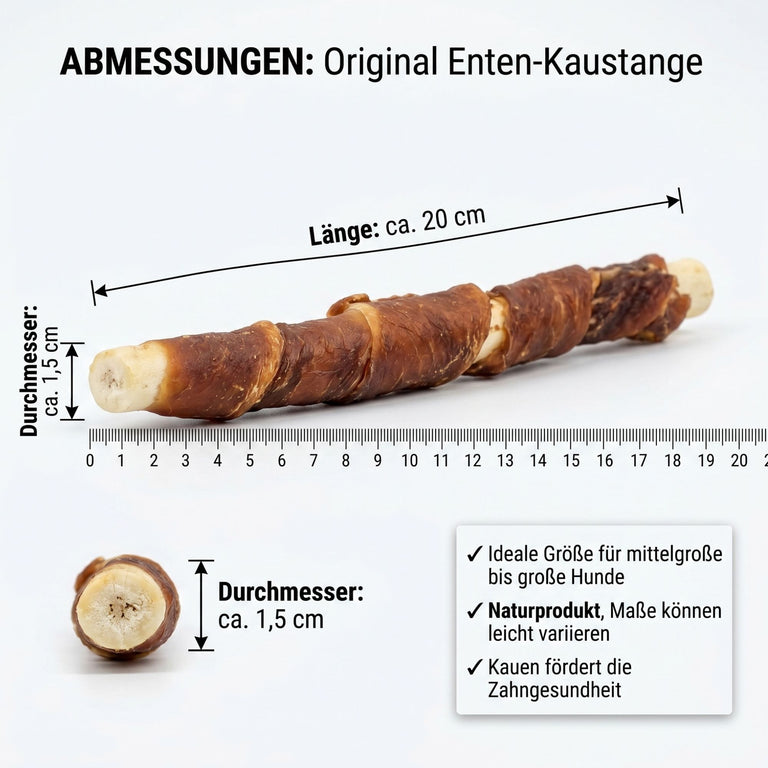 Kaustangen im Entenfleischmantel MAXI 300g – Natürlicher Kauartikel für Hunde | Kallisbest