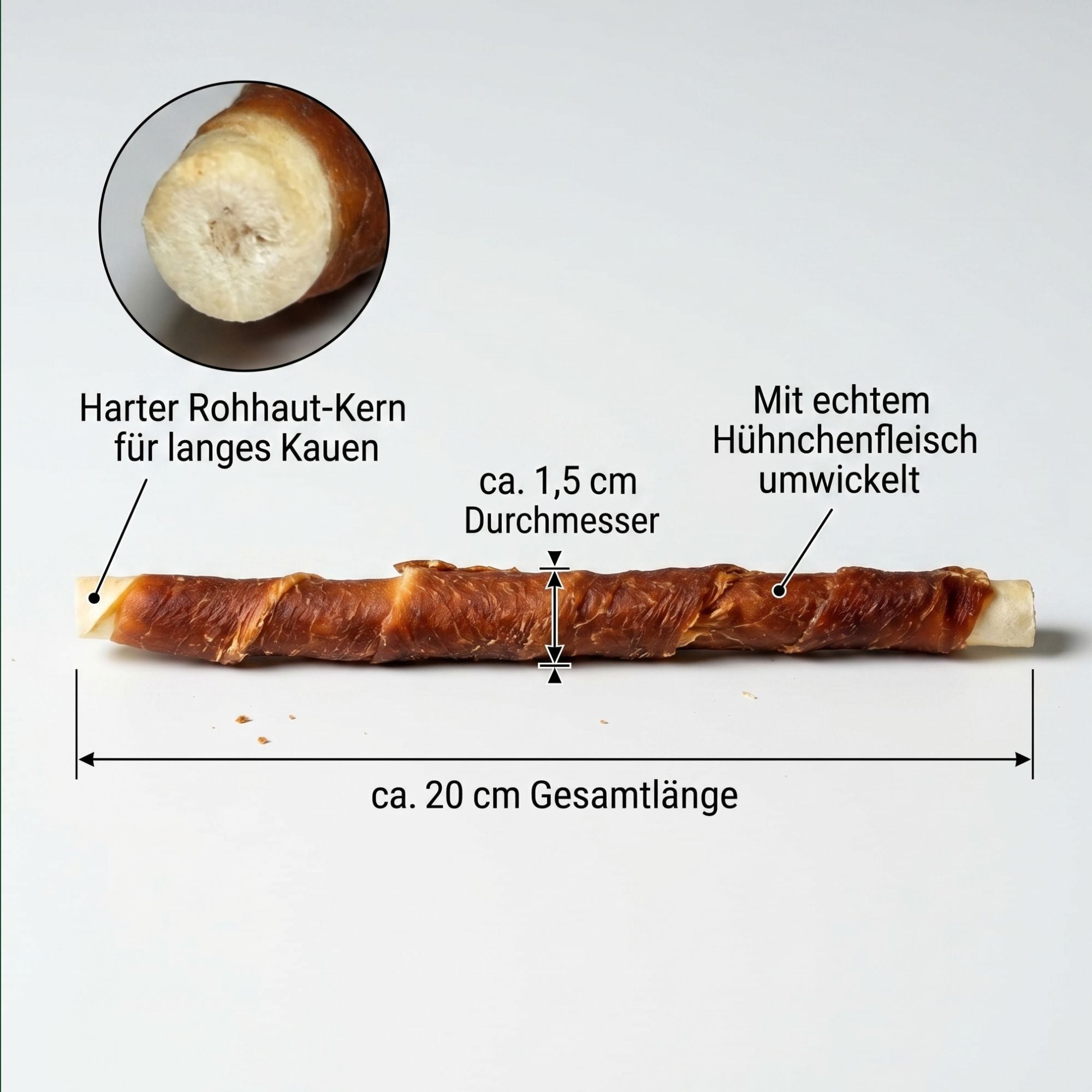 Kaustangen im Hühnchenfleischmantel MAXI 300g – Natürlicher Kauartikel für Hunde | Kallisbest