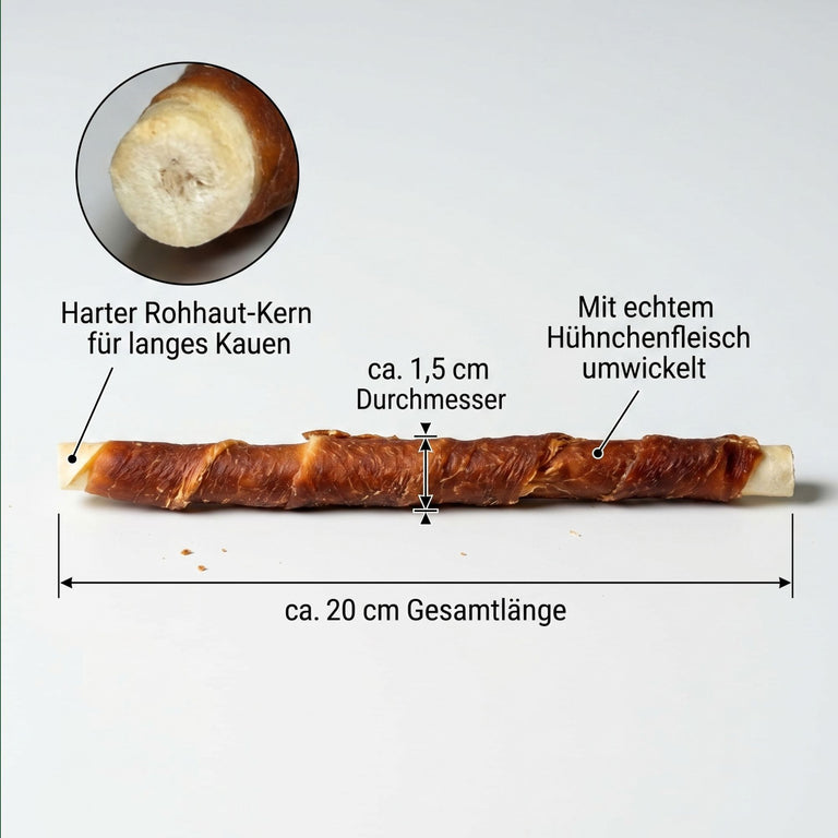 Kaustangen im Hühnchenfleischmantel MAXI 300g – Natürlicher Kauartikel für Hunde | Kallisbest