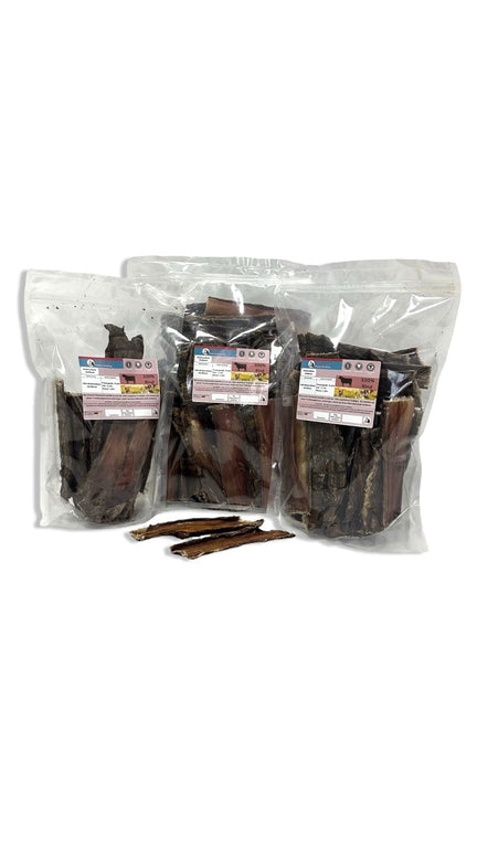 Kallisbest Rinderdörrfleisch Snack für Hunde, zartes Kauartikel in ansprechender Verpackung, ideal für alle Rassen.