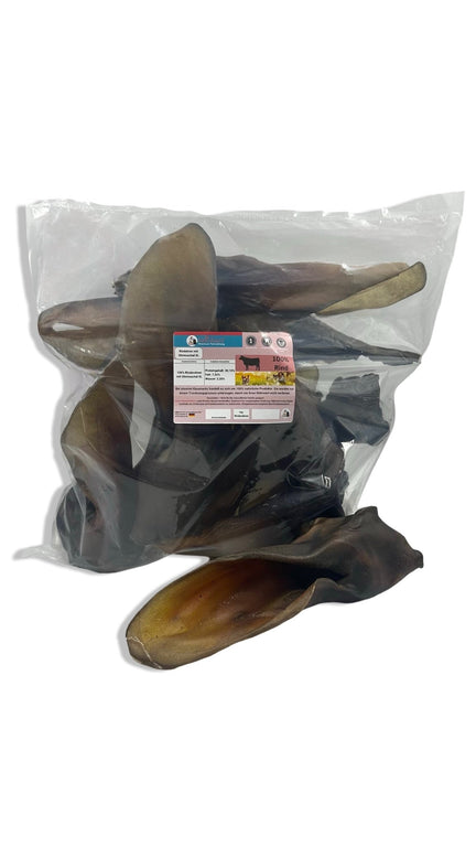 Kallisbest Rinderohren XL mit Fleischmuschel, ideale Leckerbissen für Hunde aller Rassen und Altersstufen aus Deutschland.