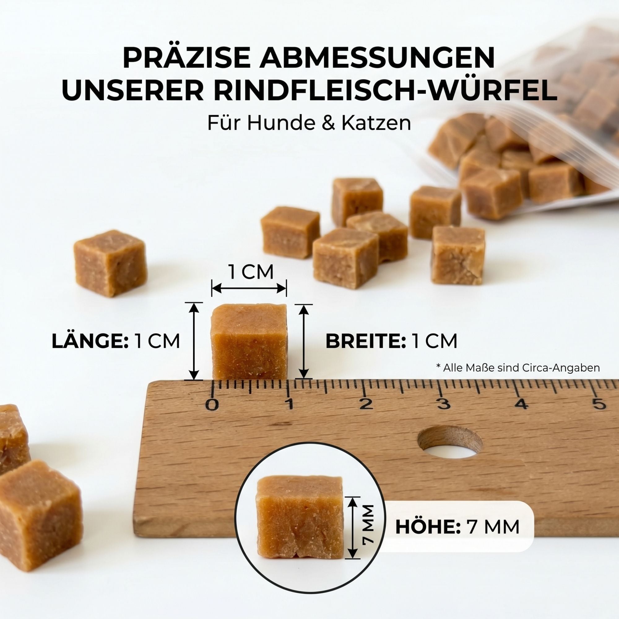 🇪🇺 Rindfleischwürfel 200g – Monoprotein Trainingssnack für Hunde & Katzen | Kallisbest