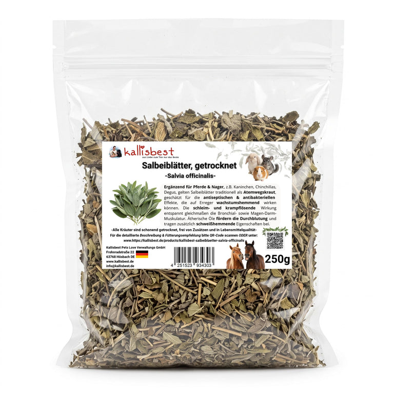 Salbeiblätter getrocknet – Heilkraut für Pferde, Kaninchen & Meerschweinchen | Kallisbest