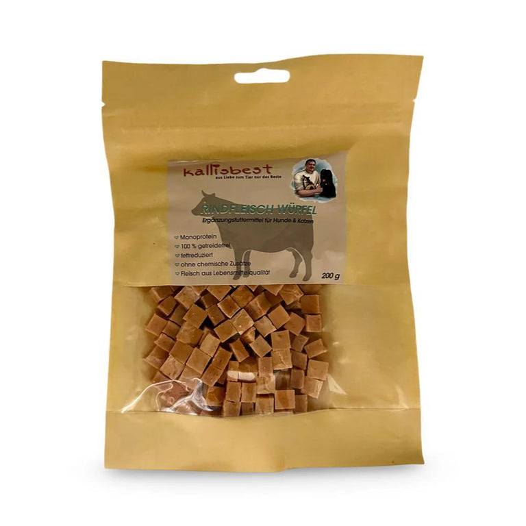 Rindfleischwürfel soft für Hunde&Katzen getreidefrei 200g,