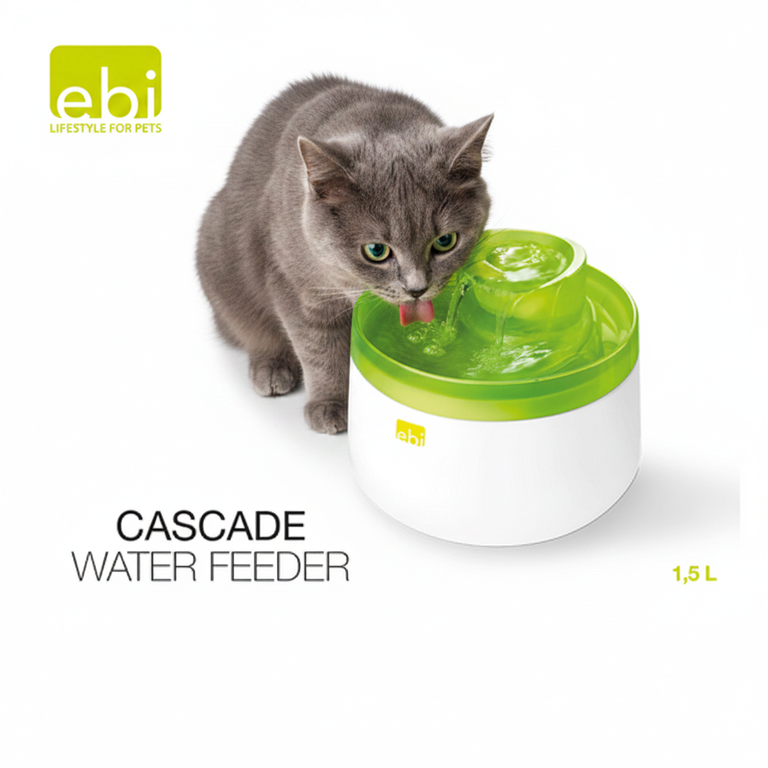 Cascade Trinkbrunnen mit Katze