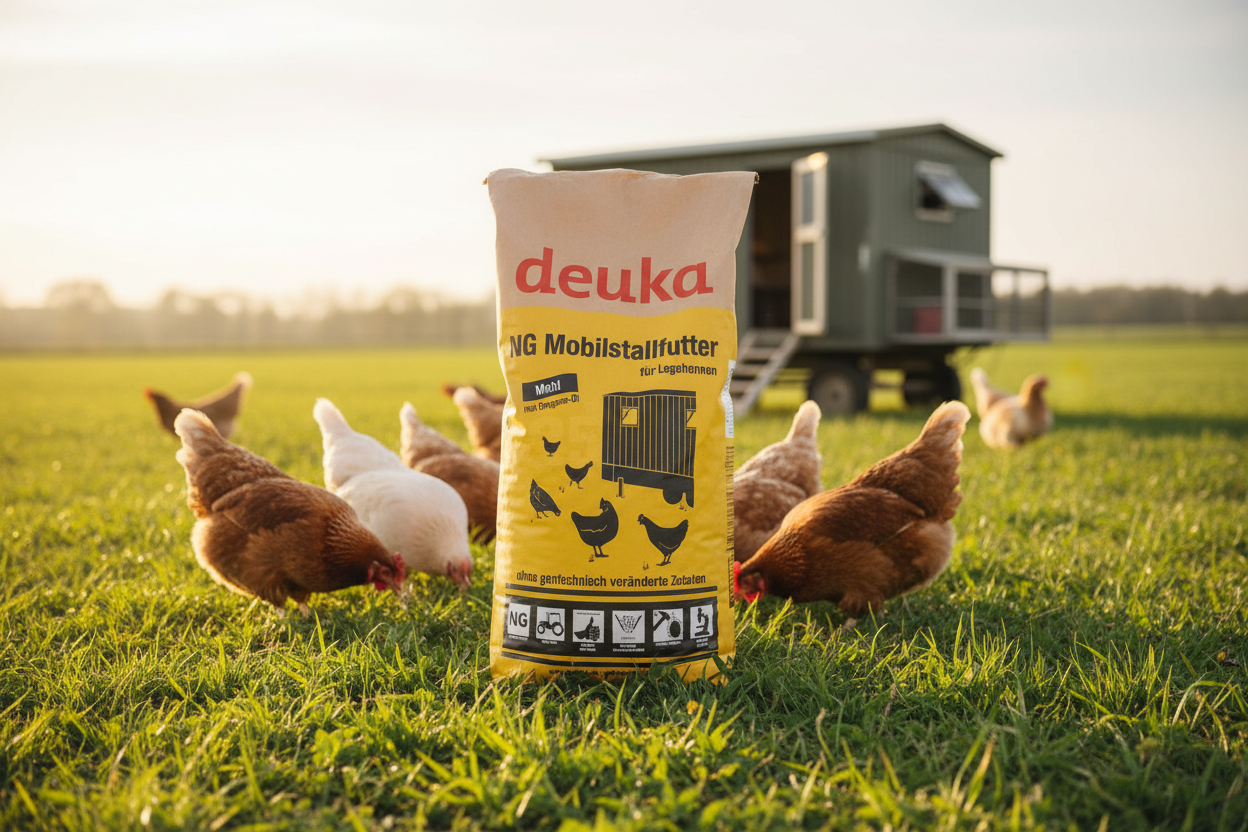 deuka NG Mobilstallfutter – Sack groß im Vordergrund