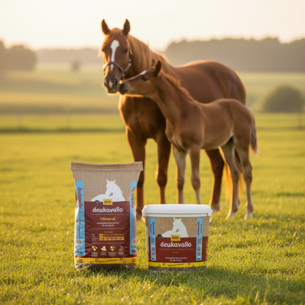 Deukavallo Mineral – Sack & Eimer mit Stute und Fohlen