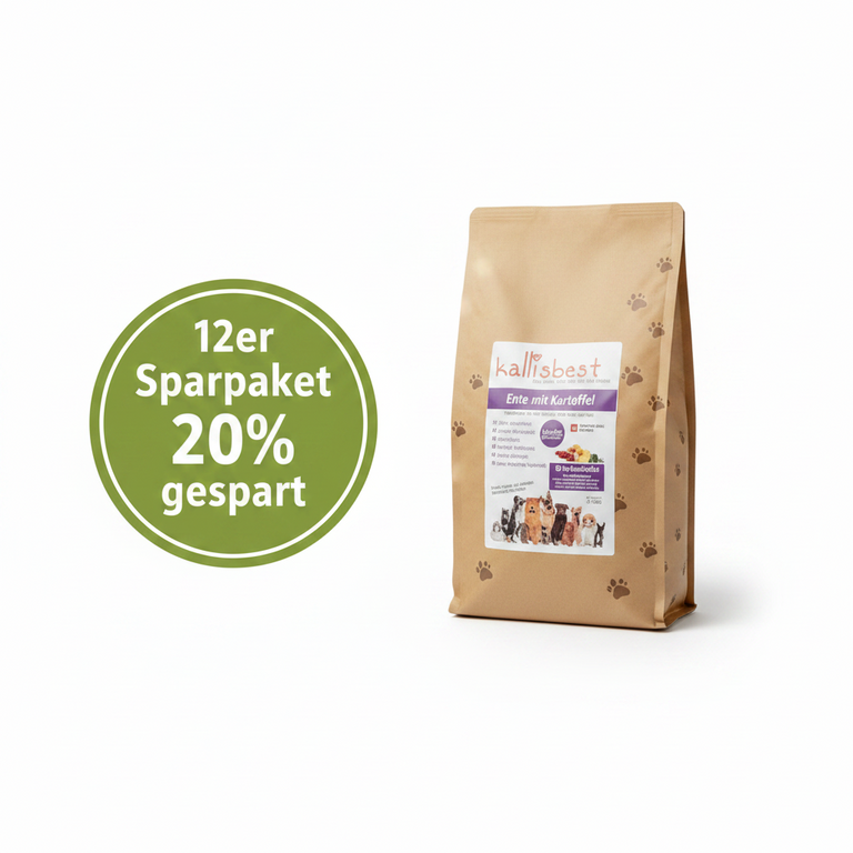 Ente mit Kartoffel große Kroketten für Hunde – 37% Entenfleischmehl, getreidefrei