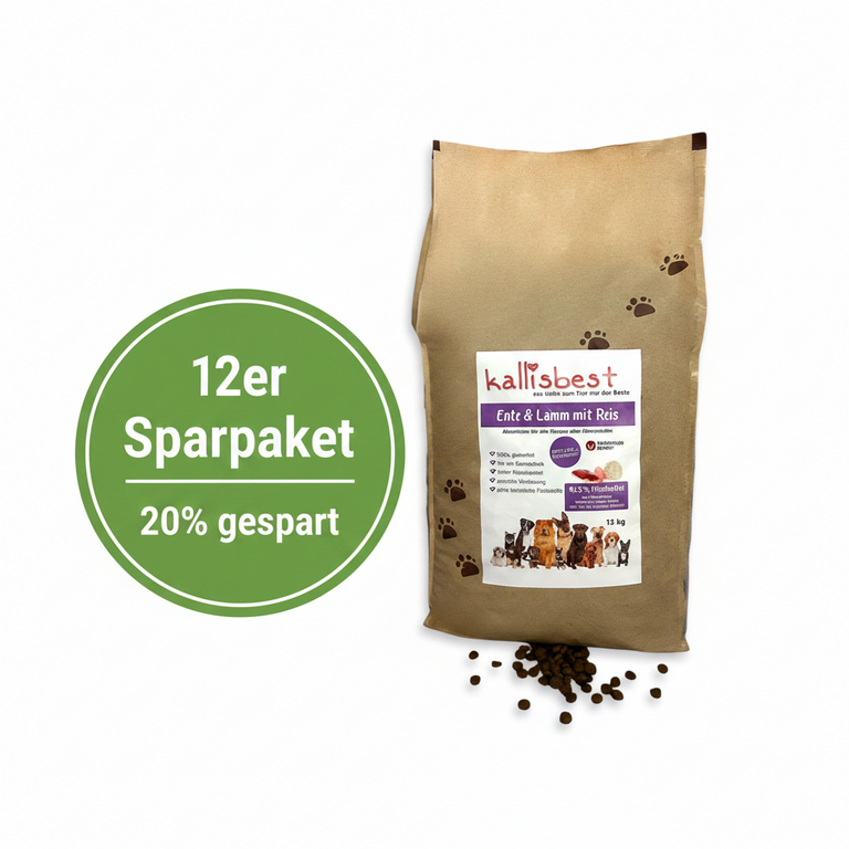 Ente & Lamm mit Reis mittlere Kroketten – 12 x 12kg Sparpaket