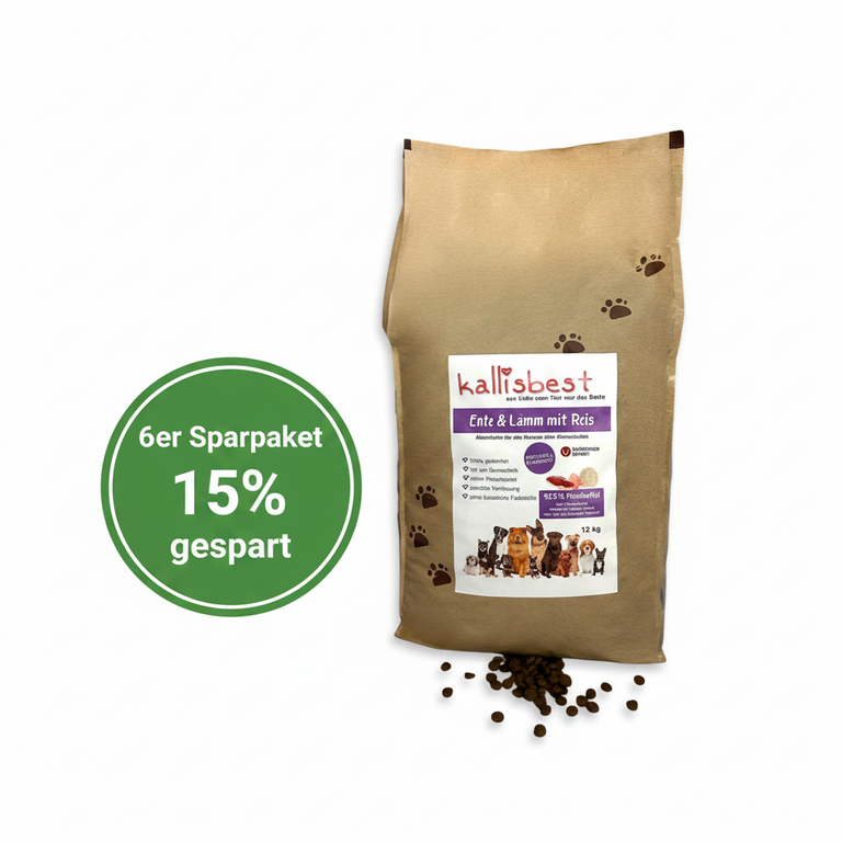 Ente & Lamm mit Reis mittlere Kroketten – 6 x 12kg Sparpaket