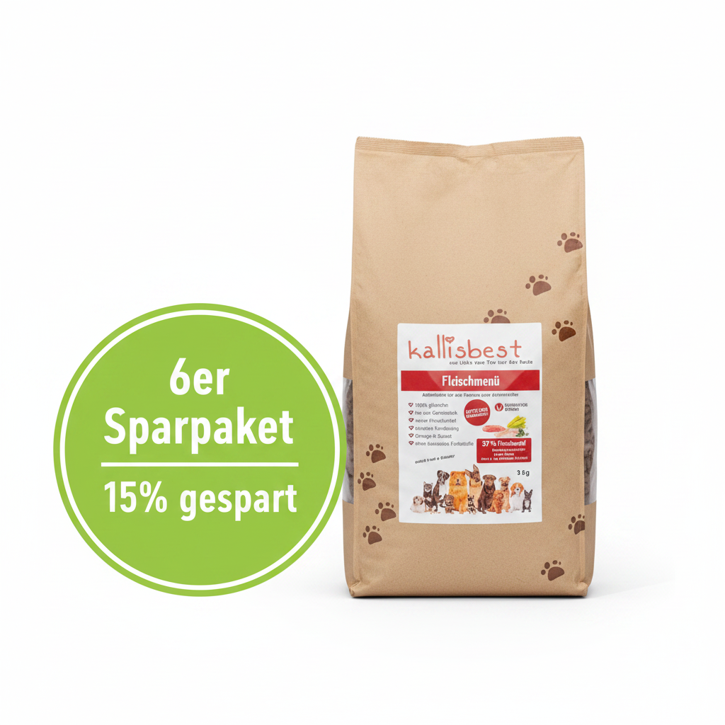 Fleischmenü mittlere Kroketten für Hunde – 37% Fleischmehlanteil, glutenfrei