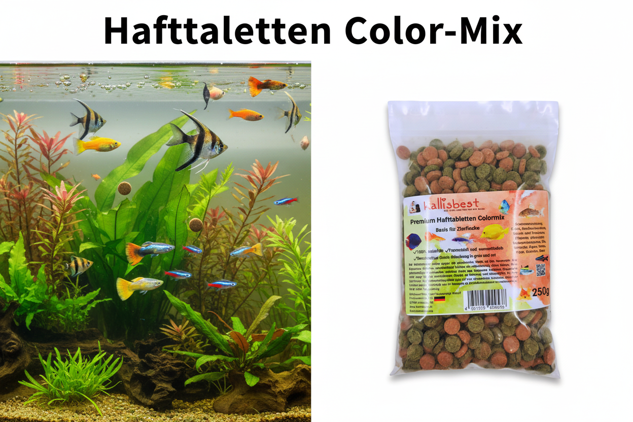 Premium Adhesive Tablets Colormix, Green and Red for Ornamental Fish | Kallisbest