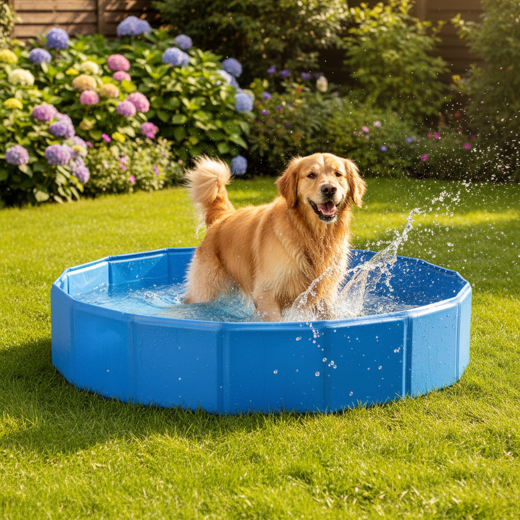 Hund im Flamingo Pet Pool
