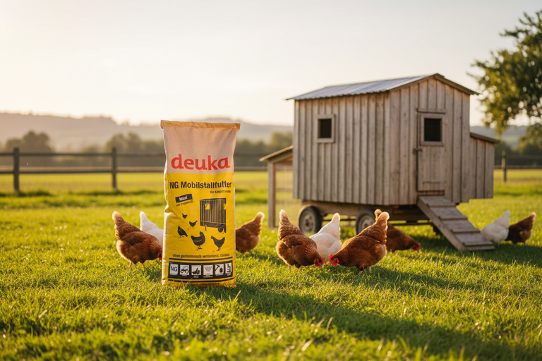 deuka NG Mobilstallfutter 25 kg – Mobilstall mit Legehennen