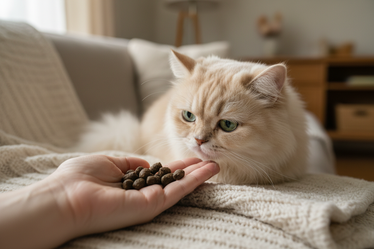 Katze bekommt Fleischkönig Leckerli – Kallisbest
