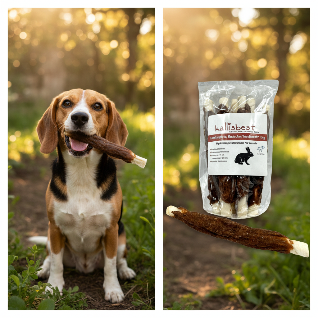 Rinderhaut Stick Kaninchen – mittlerer Hund kaut begeistert | Kallisbest