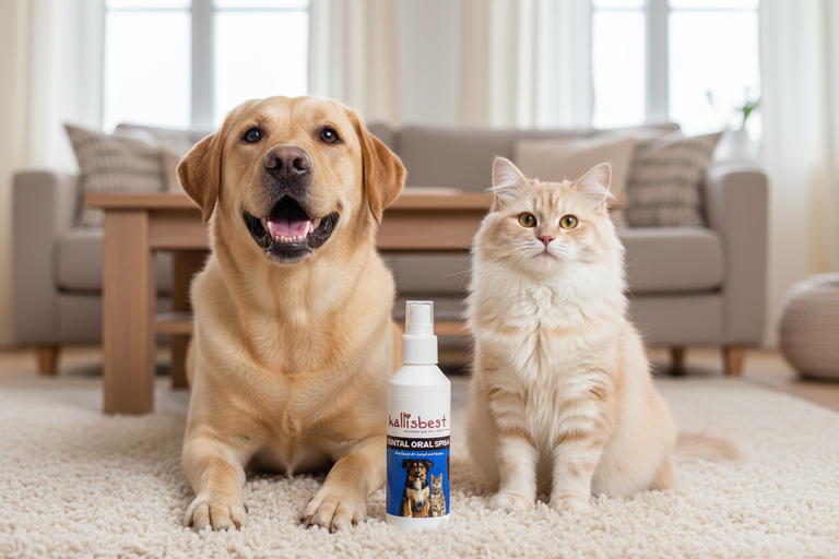 Hund und Katze mit killisbest.comntal Oral Spray – Kallisbest