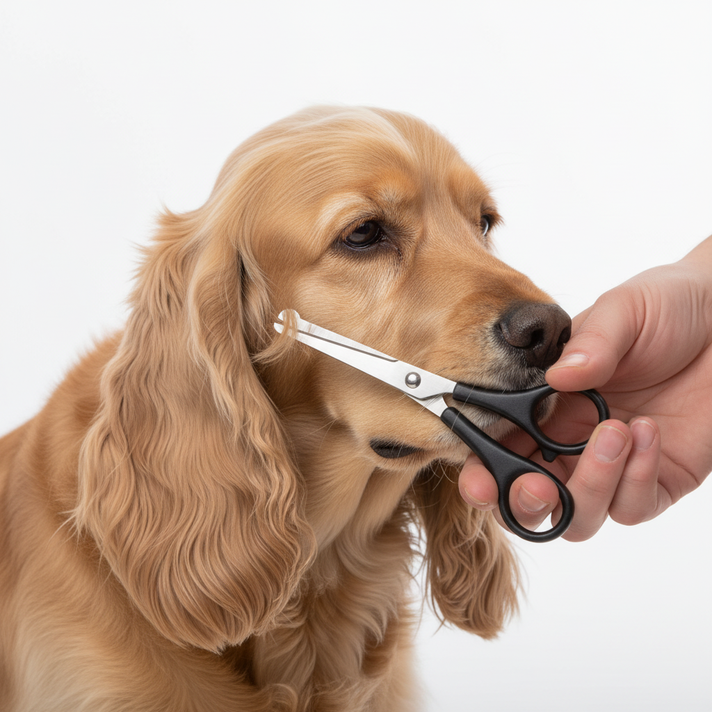 Flamingo Groo’me Schere – Ohrhaare beim langhaarigen Hund schneiden