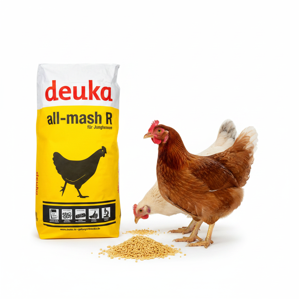 deuka all-mash R gekörnt 25 kg mit Hühnern und Pellets
