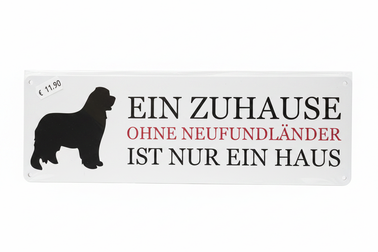 Metallschild Neufundländer freigestellt