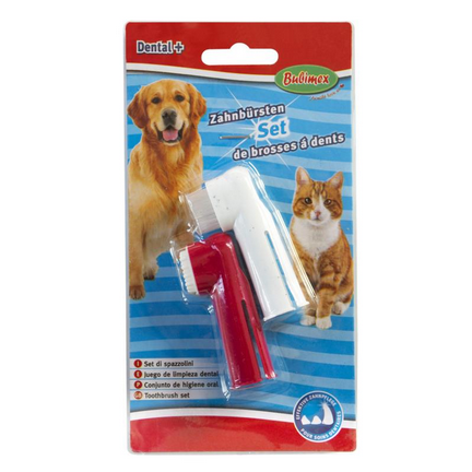Bubimex Dental+ Zahnbürste Fingeraufsatz Set – 2 Stück für Hunde & Katzen